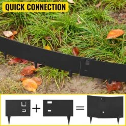 3 In. X 39 In. Steel Lawn Edging Metal Landscape Edging Landscaping Metal Edging Black Lawn Edge For Yard (5-Pieces) -Vevor black vevor metal edging pzych5pcs3 39ln0hv0 fa 1000