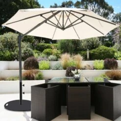 Umbrella Base 14 In. H Pipe 27 In. Round Umbrella's Holder Stand Heavy-Duty Cast Iron Patio Umbrella Base In Black -Vevor black vevor patio umbrella stands zysdzyx 280000001v0 31 1000