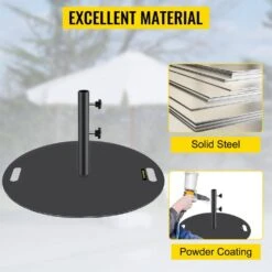 Umbrella Base 14 In. H Pipe 27 In. Round Umbrella's Holder Stand Heavy-Duty Cast Iron Patio Umbrella Base In Black -Vevor black vevor patio umbrella stands zysdzyx 280000001v0 4f 1000