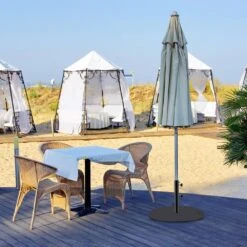 Umbrella Base 14 In. H Pipe 27 In. Round Umbrella's Holder Stand Heavy-Duty Cast Iron Patio Umbrella Base In Black -Vevor black vevor patio umbrella stands zysdzyx 280000001v0 c3 1000