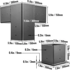 Pergola Kit Steel Brackets 6 In. X 6 In. Pergola Brackets Post Pergola Bracket With 3 Way 90-Degree Corner (8-Pack) -Vevor black vevor pergola accessories ljtgbhs5x1007d9mev0 76 1000