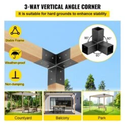 4 In. X 4 In. Woodwork Pergola Kit Elevated Wood Stand Kit Deer Stand Bracket Pergola Brackets, 8-Pack -Vevor black vevor pergola accessories ljtgbhs5x200smpeav0 1f 1000