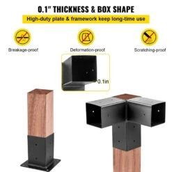 4 In. X 4 In. Woodwork Pergola Kit Elevated Wood Stand Kit Deer Stand Bracket Pergola Brackets, 8-Pack -Vevor black vevor pergola accessories ljtgbhs5x200smpeav0 44 1000