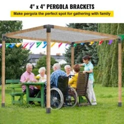 4 In. X 4 In. Woodwork Pergola Kit Elevated Wood Stand Kit Deer Stand Bracket Pergola Brackets, 8-Pack -Vevor black vevor pergola accessories ljtgbhs5x200smpeav0 c3 1000