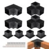 Pergola Bracket Kit 6 In. X 6 In. 8-Piece 3-Way Heavy-Duty Corner Bracket Woodworks DIY Post Base Kit Easy Installation -Vevor black vevor pergola accessories lpjjtzst8pcs31ns1v0 64 1000