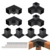 Pergola Bracket Kit 4 In. X 4 In. 8-Piece 3-Way Heavy-Duty Corner Bracket Woodworks DIY Post Base Kit Easy Installation -Vevor black vevor pergola accessories lpjjtzst8pcsb815iv0 64 1000