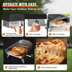 Portable Pizza Oven, Propane Powered 16 In. Outdoor Pizza Oven Pizza Grill With 360° Pizza Stone In Black, CSA Listed -Vevor black vevor pizza ovens bxspslycmbrqht66jv0 fa 1000