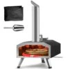 Multi-Fuel Pizza Oven 12 In. Propane And Wood Powered Outdoor Pizza Oven With Rotating Pizza Stone In Black