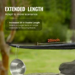 1/4 In. Bungee Cord, 120 Ft./36 M Spool Heavy Duty Bungee Straps, 100% Stretch Elastic Bungee Rope For Cargo, Tarps -Vevor black vevor plant hangers dlkzd100inchpwv8jv0 44 1000