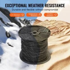 1/4 In. Bungee Cord, 120 Ft./36 M Spool Heavy Duty Bungee Straps, 100% Stretch Elastic Bungee Rope For Cargo, Tarps -Vevor black vevor plant hangers dlkzd100inchpwv8jv0 4f 1000