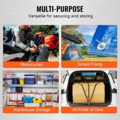 50 Piece Flat Bungee Cord, 19.8 Mm Heavy Duty Bungee Straps With Steel S-Hooks, 21 In. Elastic Bungee Rope For Cargo -Vevor black vevor plant hangers dlkzd21inch5oprhav0 1f 1000