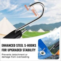 50 Piece Flat Bungee Cord, 19.8 Mm Heavy Duty Bungee Straps With Steel S-Hooks, 21 In. Elastic Bungee Rope For Cargo -Vevor black vevor plant hangers dlkzd21inch5oprhav0 44 1000