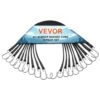 10 Piece Flat Bungee Cord, 20 Mm Heavy Duty Bungee Straps W/ Steel S-Hooks, 24 In. Elastic Bungee Rope For Cargo, Tarps -Vevor black vevor plant hangers dlkzd24inch1f1zymv0 64 1000