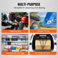 10 Piece Flat Bungee Cord, 20 Mm Heavy Duty Bungee Straps W/ Steel S-Hooks, 36 In. Elastic Bungee Rope For Cargo, Tarps -Vevor black vevor plant hangers dlkzd36inch1y2zi5v0 1f 1000