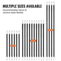 20 Piece Flat Bungee Cord, 20 Mm Heavy Duty Bungee Straps With Steel S-Hooks, Includes 15 In., 21 In., 36 In., Elastic -Vevor black vevor plant hangers dlkzdw20pcsbt2dwnv0 fa 1000