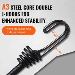 12 Piece Bungee Cords With A3 Steel Hooks, 32 In. Heavy Duty Bungee Straps, 8 Mm Elastic Bungee Ropes Set For Camping -Vevor black vevor plant hangers dlkzdyxdgdggkc54ev0 44 1000