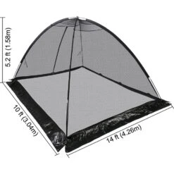 Pond Cover Dome 10 Ft. X 14 Ft. UV-Resistant Nylon Mesh Garden Pond Netting With Zipper And Wind Rope For Garden, Black -Vevor black vevor plant tree covers hybhz10x14ft00001v0 76 1000