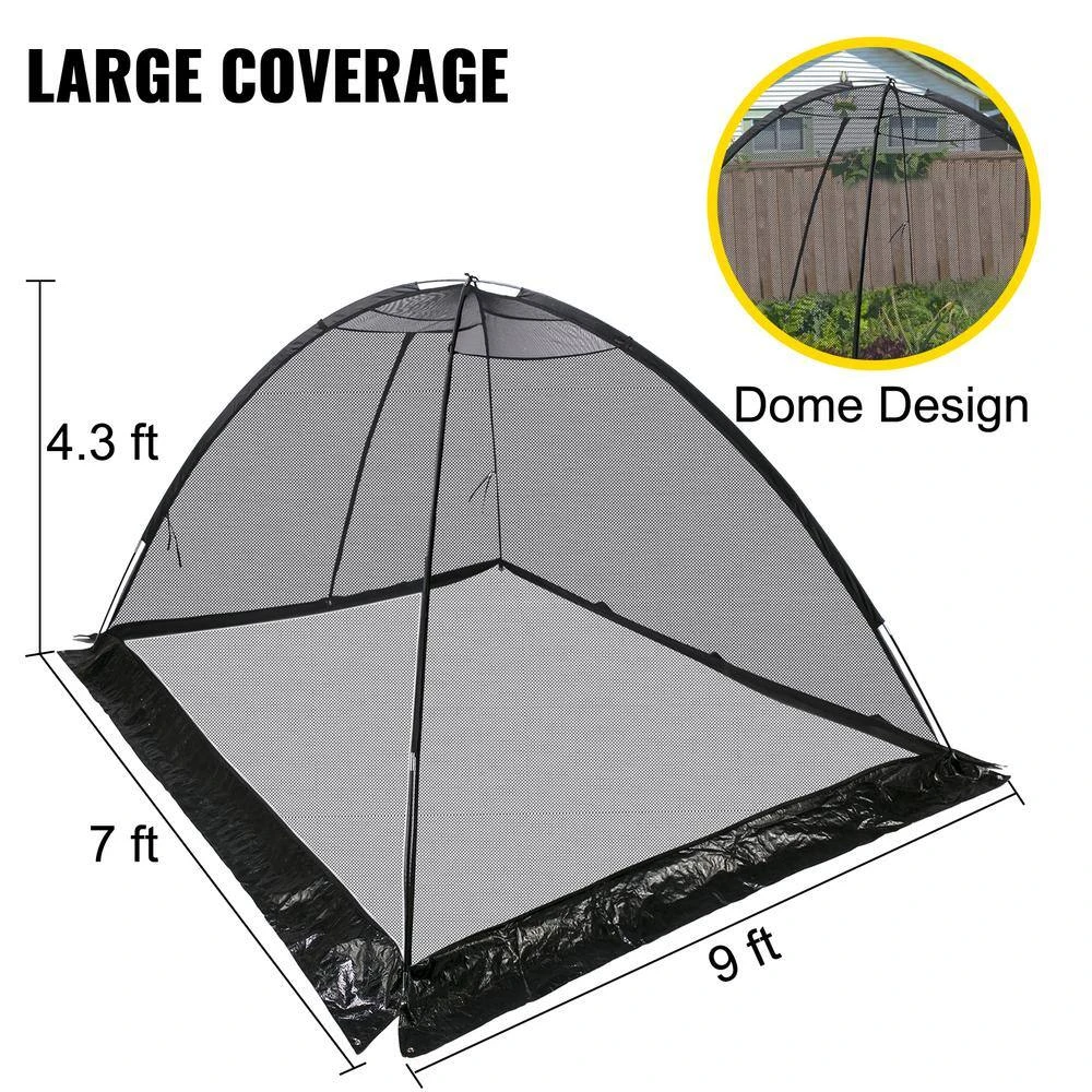 Pond Cover Dome 7 Ft. X 9 Ft. Garden Pond Net 1/2 In. Mesh Dome Pond Net Covers With Zipper And Wind Rope, Black 6 Pond Cover Dome 7 Ft. X 9 Ft. Garden Pond Net 1/2 In. Mesh Dome Pond Net Covers With Zipper And Wind Rope, Black - Image 4