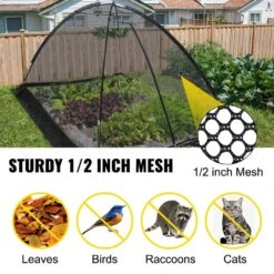 Pond Cover Dome 9 Ft. X 12 Ft. Zipper Design Nylon Pond Netting With Storage Bag For Pond Pool And Garden, Black -Vevor black vevor plant tree covers hybhz9x12ft000001v0 4f 1000
