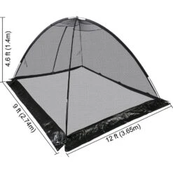 Pond Cover Dome 9 Ft. X 12 Ft. Zipper Design Nylon Pond Netting With Storage Bag For Pond Pool And Garden, Black -Vevor black vevor plant tree covers hybhz9x12ft000001v0 76 1000
