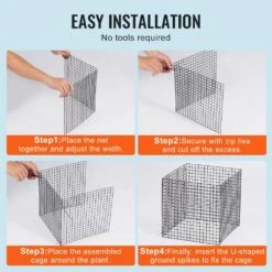 10-Pack Plant Protector From Animals 12 In.x 12 In. Plant Cage -Vevor black vevor plant tree covers qbwzcl12ychs5iv6fv0 1f 1000