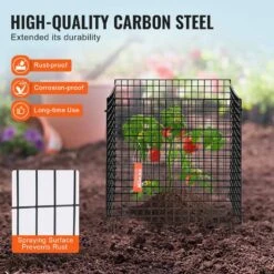 10-Pack Plant Protector From Animals 12 In.x 12 In. Plant Cage -Vevor black vevor plant tree covers qbwzcl12ychs5iv6fv0 4f 1000