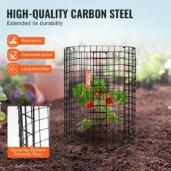 6-Pack Plant Protector From Animals 12.6 In. Dia. X 14 In. H Chicken Wire Plant Protector Plant Cage 18-Piece Metal Mesh -Vevor black vevor plant tree covers qbwzcl14ychs4n9uiv0 4f 1000
