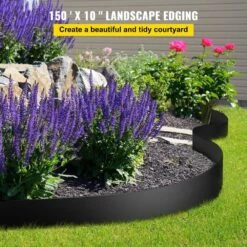 Plastic Landscape Edging 10 In. X 150 Ft. Recycled HDPE Coiled Terrace Board For Landscaping Against Invading Weeds -Vevor black vevor plastic edging pbcppztjyc1503iuov0 c3 1000