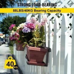 Railing Planter 88 Lbs. Planter Box Brackets 37.01 In. X 7.87 In. X 2.76 In. Black Rust Resistant Metal Material Planter -Vevor black vevor railing planters ycjszzzj36rzre3flv0 1f 1000