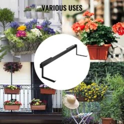 Railing Planter 88 Lbs. Planter Box Brackets 37.01 In. X 7.87 In. X 2.76 In. Black Rust Resistant Metal Material Planter -Vevor black vevor railing planters ycjszzzj36rzre3flv0 76 1000