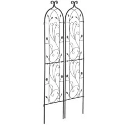 Garden Trellis For Climbing Plants, 60 X 15 In., 2 Packs Rustproof Metal Garden Flower Trellis, Climbing Rose Trellis