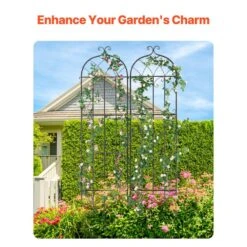 Garden Trellis For Climbing Plants, 87 X 20 In., 2 Packs Rustproof Metal Garden Flower Trellis, Climbing Rose Trellis -Vevor black vevor raised planter boxes hpjhx2jth87w13n5yv0 4f 1000