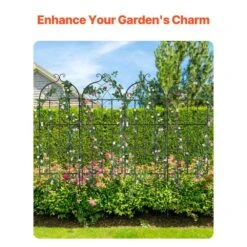 Garden Trellis For Climbing Plants, 71 X 20 In., 4 Packs Rustproof Metal Garden Flower Trellis, Climbing Rose Trellis -Vevor black vevor raised planter boxes hpjhx4jth71wyjpt6v0 4f 1000
