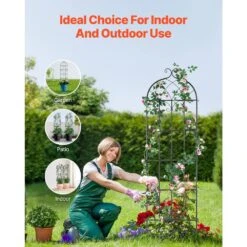 Garden Trellis For Climbing Plants, 71 X 20 In., 4 Packs Rustproof Metal Garden Flower Trellis, Climbing Rose Trellis -Vevor black vevor raised planter boxes hpjhx4jth71wyjpt6v0 fa 1000