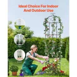 Garden Trellis For Climbing Plants, 87 X 20 In., 4 Packs Rustproof Metal Garden Flower Trellis, Climbing Rose Trellis -Vevor black vevor raised planter boxes hpjhx4jth87w88zo1v0 fa 1000