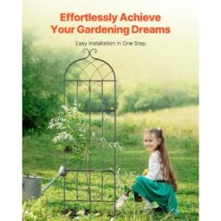 Garden Trellis For Climbing Plants, 71 X 20 In., 6 Packs Rustproof Metal Garden Flower Trellis, Climbing Rose Trellis -Vevor black vevor raised planter boxes hpjhx6jth71wwtfz4v0 44 1000