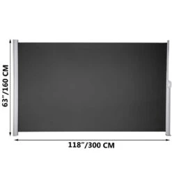 118 In. W X 63 In. H Retractable Side Awning Patio Screen Privacy Screen For Outdoor, Black 16 118 In. W X 63 In. H Retractable Side Awning Patio Screen Privacy Screen For Outdoor, Black -Vevor black vevor shade cloths zypf160x300cmbk01v0 76 1000