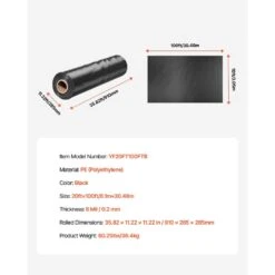 10 Mil Plastic Sheeting Heavy Duty 20 X 100 In. Thick Plastic Sheeting Roll, Plastic Drop Cloth Painters Tarp -Vevor black vevor tomato cages slm20ft100ft86lrdv0 76 1000