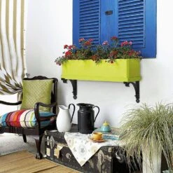 24 In. X 10.5 In. X 10 In. Black Iron Window Boxes And Troughs, Planter Box Brackets (2-Pack) -Vevor black vevor window boxes ycjszzzj2pc24w3c9v0 31 1000