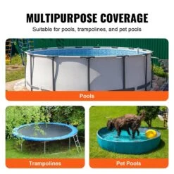 15 Ft. Round Pool Cover Solar Covers For Above Ground Pools Safety Pool Cover -Vevor black vevor winter pool covers dsycaqycg15f61twjv0 fa 1000