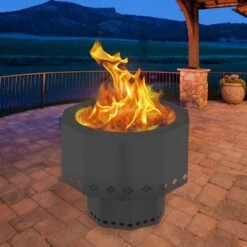Smokeless Fire Pit Carbon Steel Stove Bonfire Large 15 In. Dia Wood Burning Fire Pit Outdoor Stove Bonfire Fire Pit -Vevor black vevor wood burning fire pits ftsdb151512 5jldhv0 31 1000