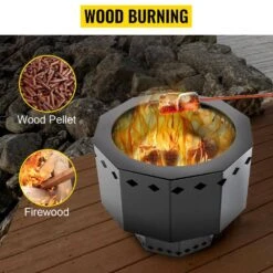 Smokeless Fire Pit Carbon Steel Stove Bonfire Large 15 In. Dia Wood Burning Fire Pit Outdoor Stove Bonfire Fire Pit -Vevor black vevor wood burning fire pits ftsdb151512 5jldhv0 44 1000
