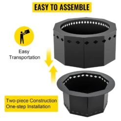 Smokeless Fire Pit Carbon Steel Stove Bonfire Large 15 In. Dia Wood Burning Fire Pit Outdoor Stove Bonfire Fire Pit -Vevor black vevor wood burning fire pits ftsdb151512 5jldhv0 fa 1000