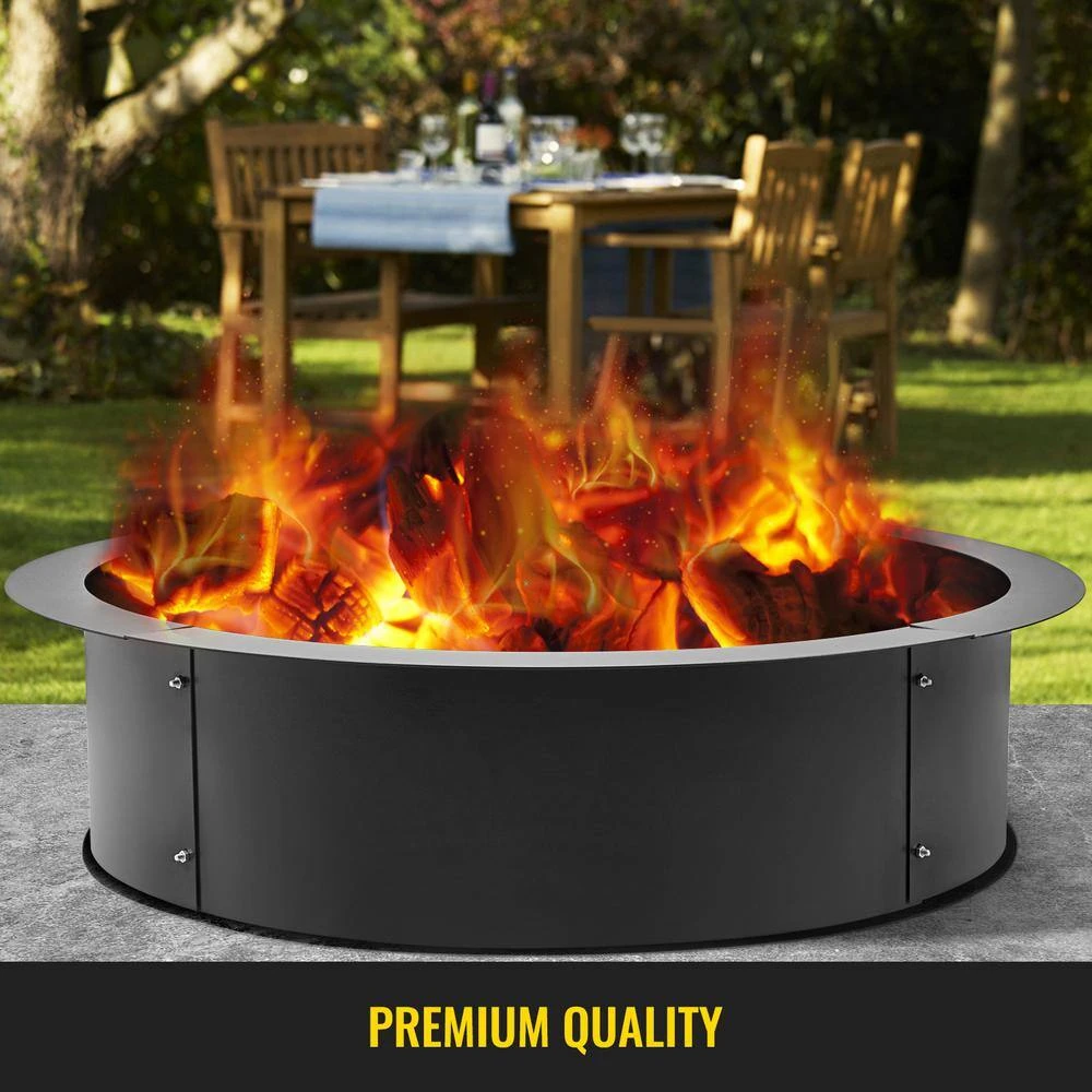 30 In. Dia X 10 In. H Fire Pit Liner Fire Pit Ring Q235 Steel Park Grill Heavy Duty With 0.12 In. Thick For Backyard 4 30 In. Dia X 10 In. H Fire Pit Liner Fire Pit Ring Q235 Steel Park Grill Heavy Duty With 0.12 In. Thick For Backyard - Image 2