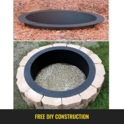 39 In. Dia X 10 In. H Steel Fire Pit Ring Fire Pit Insert Round Park Style Charcoal Grill With 0.12 In. Thick For Park -Vevor black vevor wood burning fire pits skhp45x39x10yc001v0 4f 1000