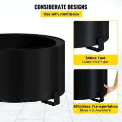 Stove Bonfire Carbon Steel Smokeless Fire Pit 23.6 In. Dia Stove Bonfire Fire Pit Double Wall Design Fire Bowl -Vevor black vevor wood burning fire pits y23 623 614 2wyzyv0 44 1000