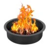 Fire Pit Ring Round 35 In. Outer Steel Liner DIY Campfire Ring Firepit For Outdoor Camping, Bonfires -Vevor black vevor wood burning fire pits yxhh31inch158oeesv0 64 1000