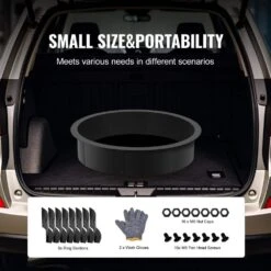 Fire Pit Ring Round 40 In. Outer 36 In. Inner Steel Liner DIY Campfire Firepit For Outdoor Camping, Bonfires -Vevor black vevor wood burning fire pits yxhh36inch157guflv0 fa 1000