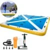 Inflatable Floating Dock 8 X 8 Ft. Inflatable Dock Platform With Electric Air Pump Inflatable Swim Platform 5-6 People -Vevor blues yellows white vevor pool floats ft8x8qb0000000001v1 64 1000