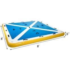 Inflatable Floating Dock 8 X 8 Ft. Inflatable Dock Platform With Electric Air Pump Inflatable Swim Platform 5-6 People -Vevor blues yellows white vevor pool floats ft8x8qb0000000001v1 76 1000